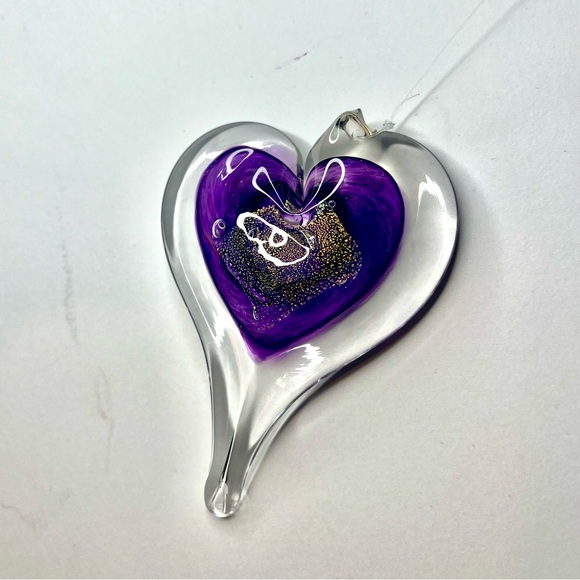 Blown Glass Heart Suncatcher Ornament - Picture 6 of 8